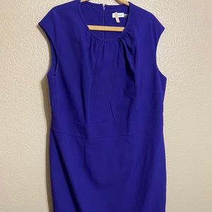Calvin Klein pleated neck sheath dress